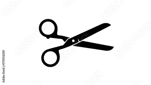 Vector illustration of black scissors icon on a transparent background