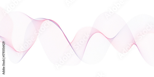 Abstract wave element for design. Digital frequency track equalizer. Stylized line art background. Vector