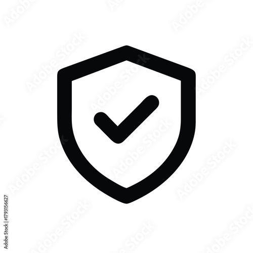 shield with checkmark icon for verified and secure protection