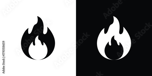 Flame icon vector graphics. filled vector sign, Symbol illustration.
