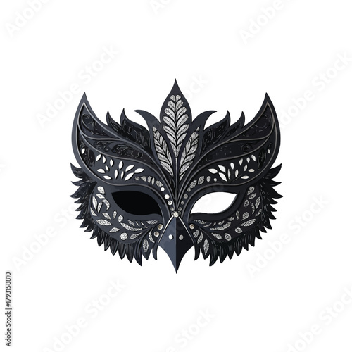 Venetian mask vector clipart outline
