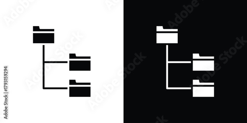 Folder tree icon vector graphics. filled vector sign, Symbol illustration.