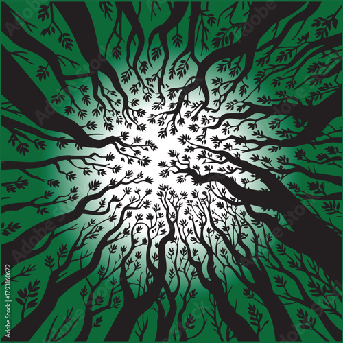 abstract grunge background with leaves