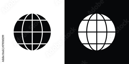 Globe icon vector graphics. filled vector sign, Symbol illustration.