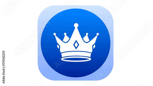 Vector illustration of app icon with a crown symbol, on a transparent background