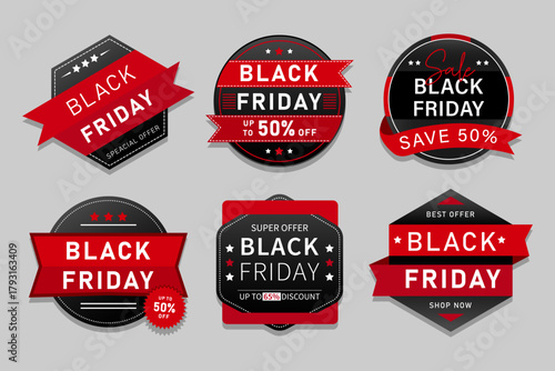 Black Friday sale Vector Tag for Exclusive Deals, black friday discount offer badges and labels design	