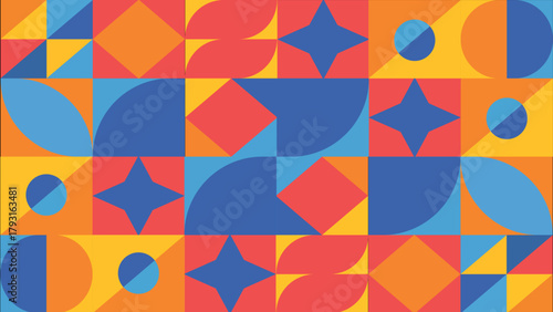 Abstract geometric pattern design in retro style. Vector illustration. booklet, website and other design project. Seamless vector background.