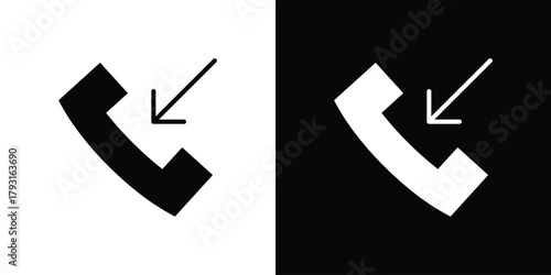 Incoming Call icon vector graphics. filled vector sign, Symbol illustration.