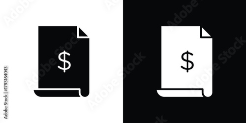 Invoice icon vector graphics. filled vector sign, Symbol illustration.