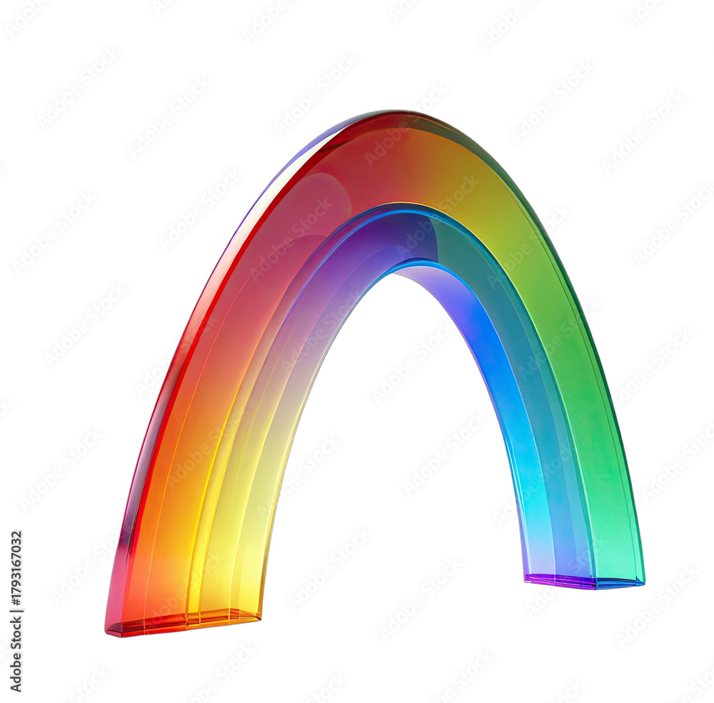 Fototapeta premium Abstract, colorful rainbow arch isolated on a black background