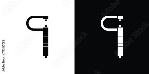 Micrometer icon vector graphics. filled vector sign, Symbol illustration.