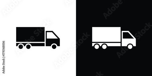 Moving truck icon vector graphics. filled vector sign, Symbol illustration.