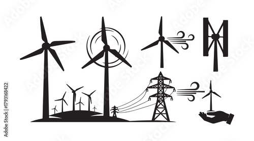 wind energy power in vector illustration.