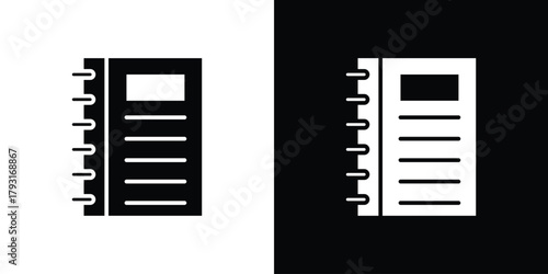 Notebook icon vector graphics. filled vector sign, Symbol illustration.