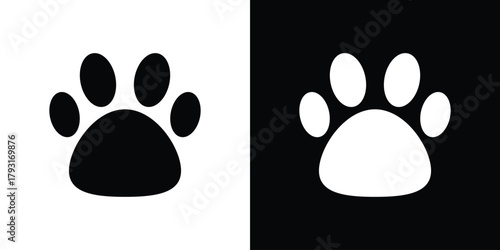 Paw icon vector graphics. filled vector sign, Symbol illustration.