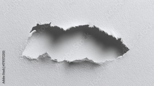 A torn paper revealing an empty space or a hole 