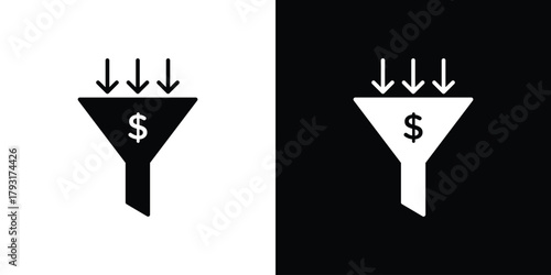 Sales funnel icon vector graphics. filled vector sign, Symbol illustration.