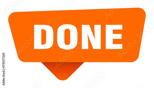 done sticker. done orange sign isolated on transpatent background