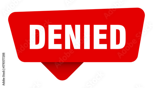 denied red sticker isolated on transpatent background. denied sign