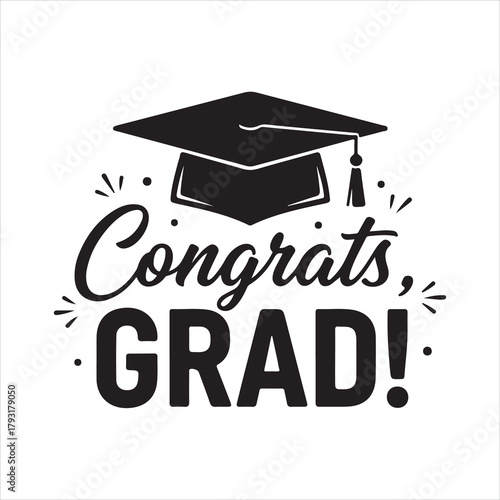 Graduation cap and diploma icon on white background for education and learning