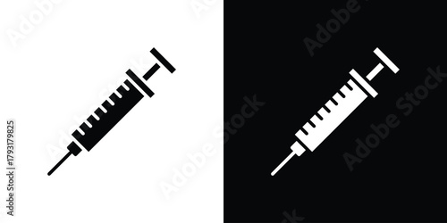 Syringe icon vector graphics. filled vector sign, Symbol illustration.