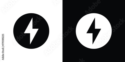 Thunder bolt icon vector graphics. filled vector sign, Symbol illustration.