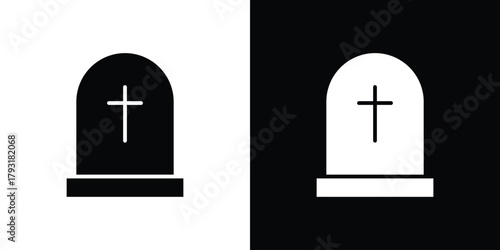 Tombstone icon vector graphics. filled vector sign, Symbol illustration.