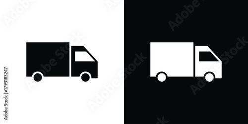 Truck icon vector graphics. filled vector sign, Symbol illustration.