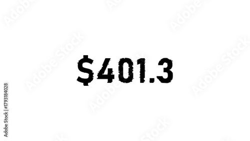 Animation Counting Money Up to 800 Dollars. 4K Digital Cash Flow Indicator