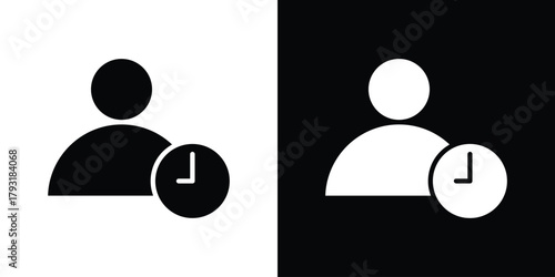 User time icon vector graphics. filled vector sign, Symbol illustration.