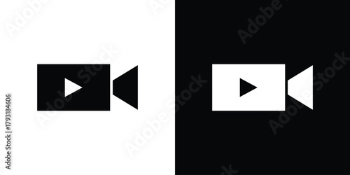 Video camera icon vector graphics. filled vector sign, Symbol illustration.