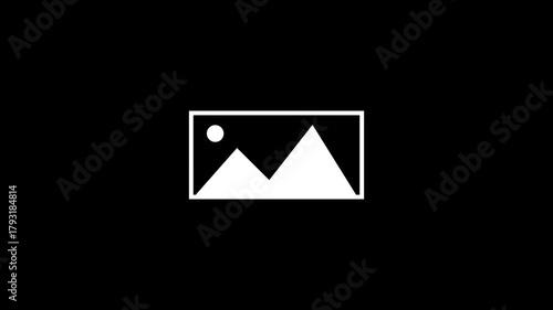 Gallery image, upload icon animation. Motion graphic design. 4k.