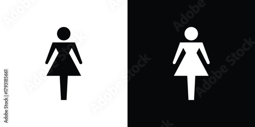 Woman icon vector graphics. filled vector sign, Symbol illustration.