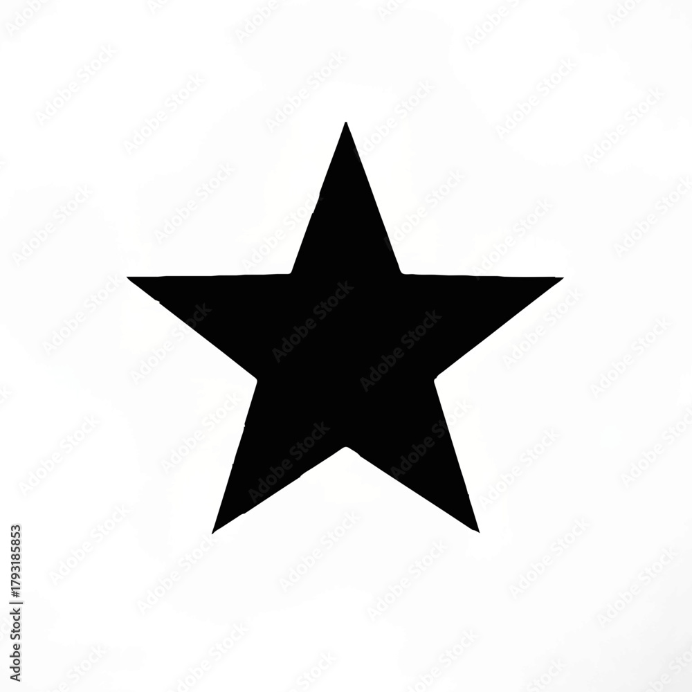 Fototapeta premium Black Star Shape Isolated on White Background