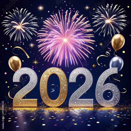 Happy New Year 2026 With Firework
