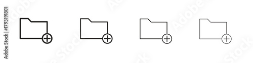 Add folder icon set. editable stroke eps 10 vector illustration.