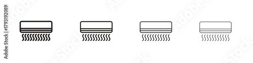 Air conditioner icon set. editable stroke eps 10 vector illustration.