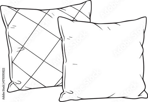 pillows illustration vector coloring page