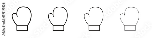 Boxing glove icon set. editable stroke eps 10 vector illustration.