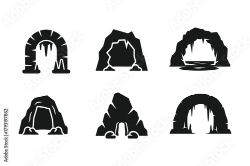 Collection of cave entrances for adventure games