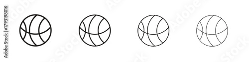 Basketball icon set. editable stroke eps 10 vector illustration.