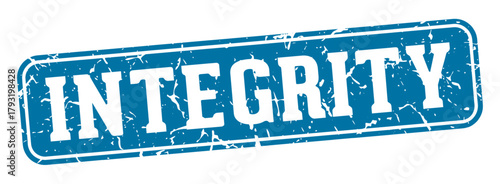 integrity rectangular sign. integrity stamp