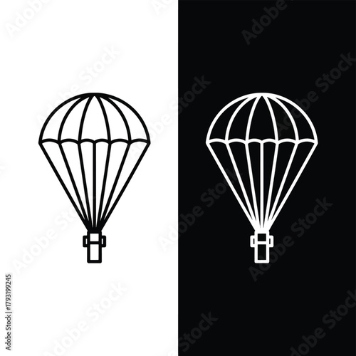 Parachute outline icon simple vector illustration for app design isolated on background