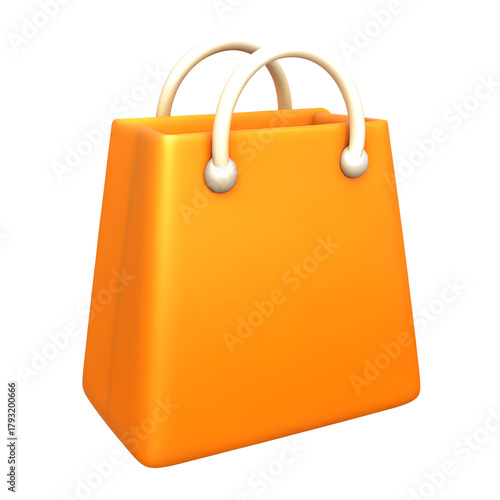 3d rendering yellow shopping bag
