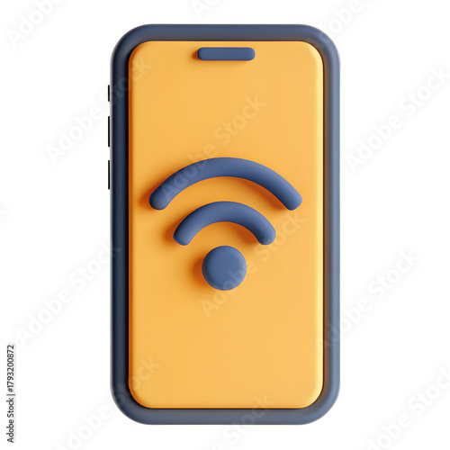 3d smartphone wifi icon