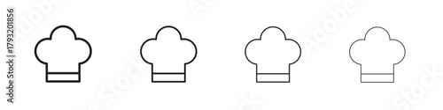 Chef hat icon set. editable stroke eps 10 vector illustration.