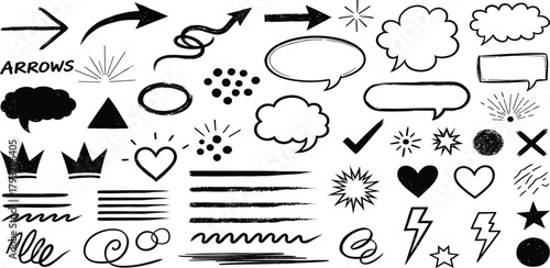 Abstract yellow circles with a textured, brushstroke effect, isolated on a white background