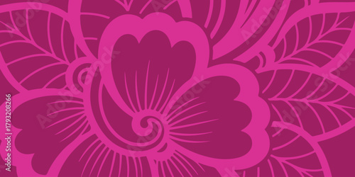Floral pattern in pink color a beautiful floral pattern with a harmonious blend of magenta and delicate lines evokes a sense of serenity and elegance. A captivating artwork to elevate any design. 