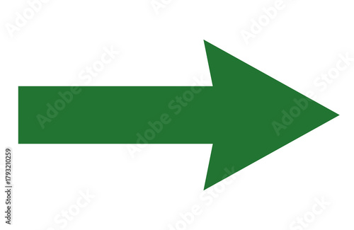 A bright green arrow moves forward on a transparent background