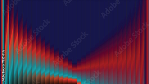 Abstract Digital Bar Chart Visualization of Dynamic Data and Climate Change Colors